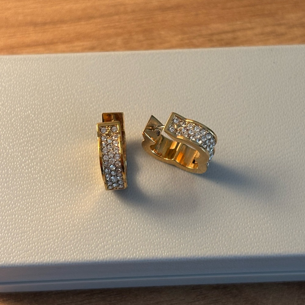 Henri Bendel Gold Earrings with Silver Accents